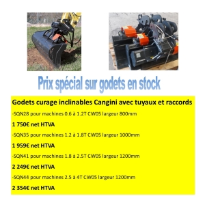 Photo de Godets inclinables prix spécial sur stock